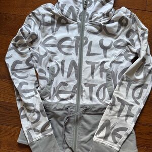 lululemon athletica White and Gray Zip Hoodie